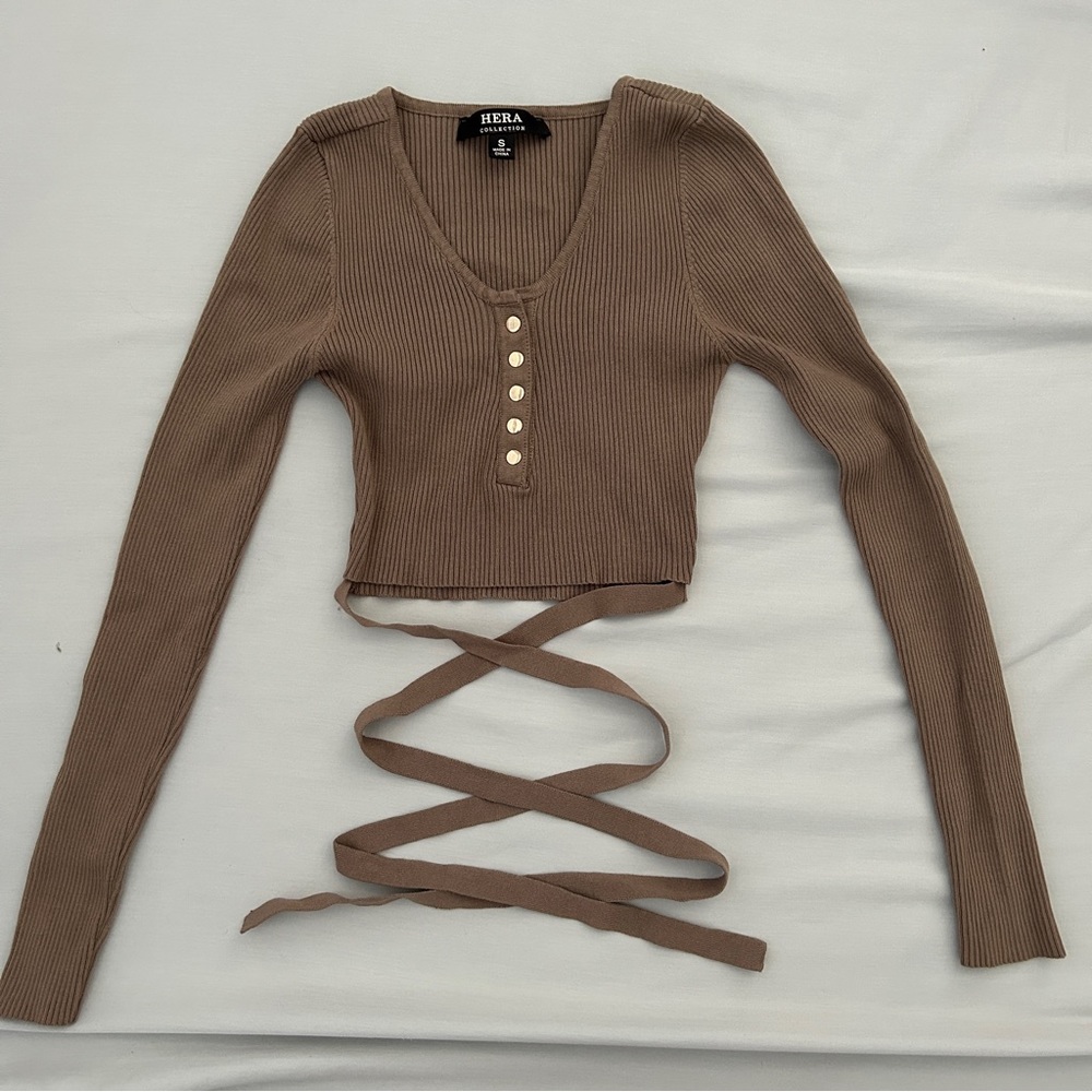 Hera Collection Brown Cropped Longsleeve